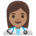 👩🏽‍⚕️ woman health worker: medium skin tone display on Google